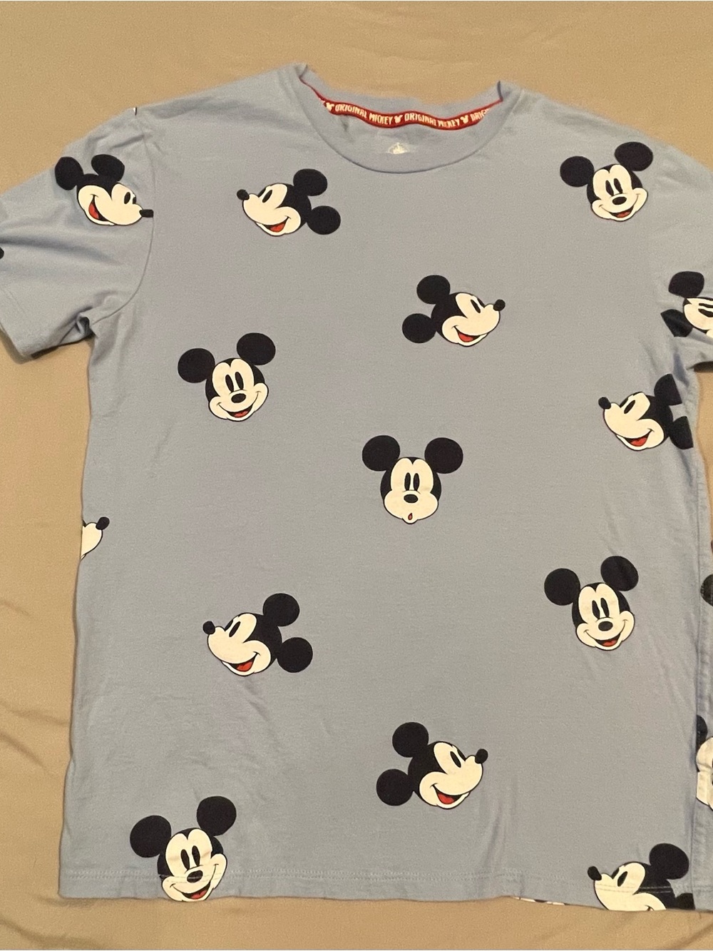 Disney Light Blue Mickey Mouse All-Over Graphic Tee